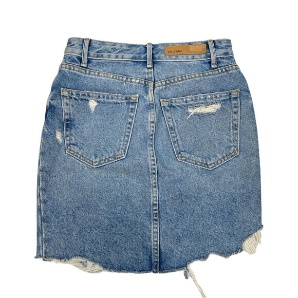 GRLFRND Rhoda Jean Distressed Mini Jean Skirt in Passanger Side Size 23 - Picture 5 of 12